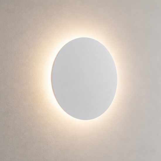 Applique da parete tonda bianca sottile led 3000k